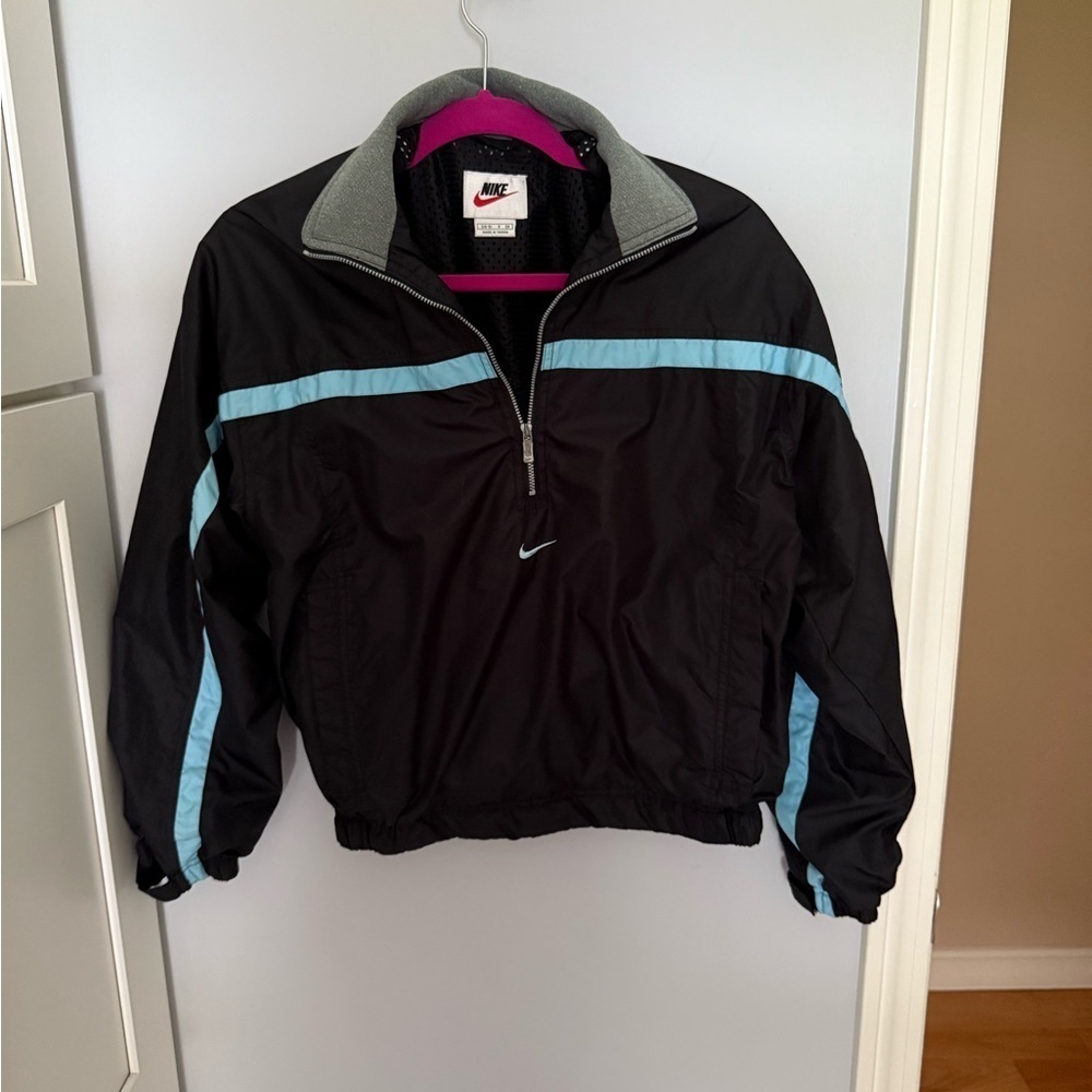 Vintage Nike Black and Blue Windbreaker Small Boys